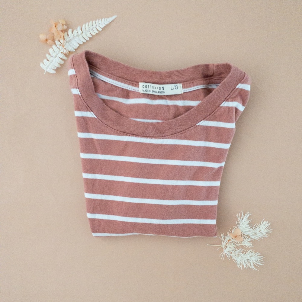 Cotton On Pink Striped Baby Tee